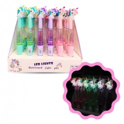 bolígrafo con luz y líquido unicornio 24164